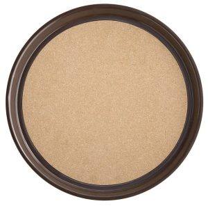 Round bronze-toned pressed powder bronzer in a brown circular case.